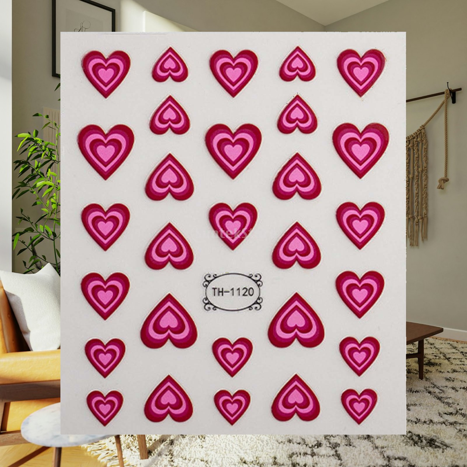 Autocollants 3D en forme de cœ - Nail Art Valentines Day avis et prix