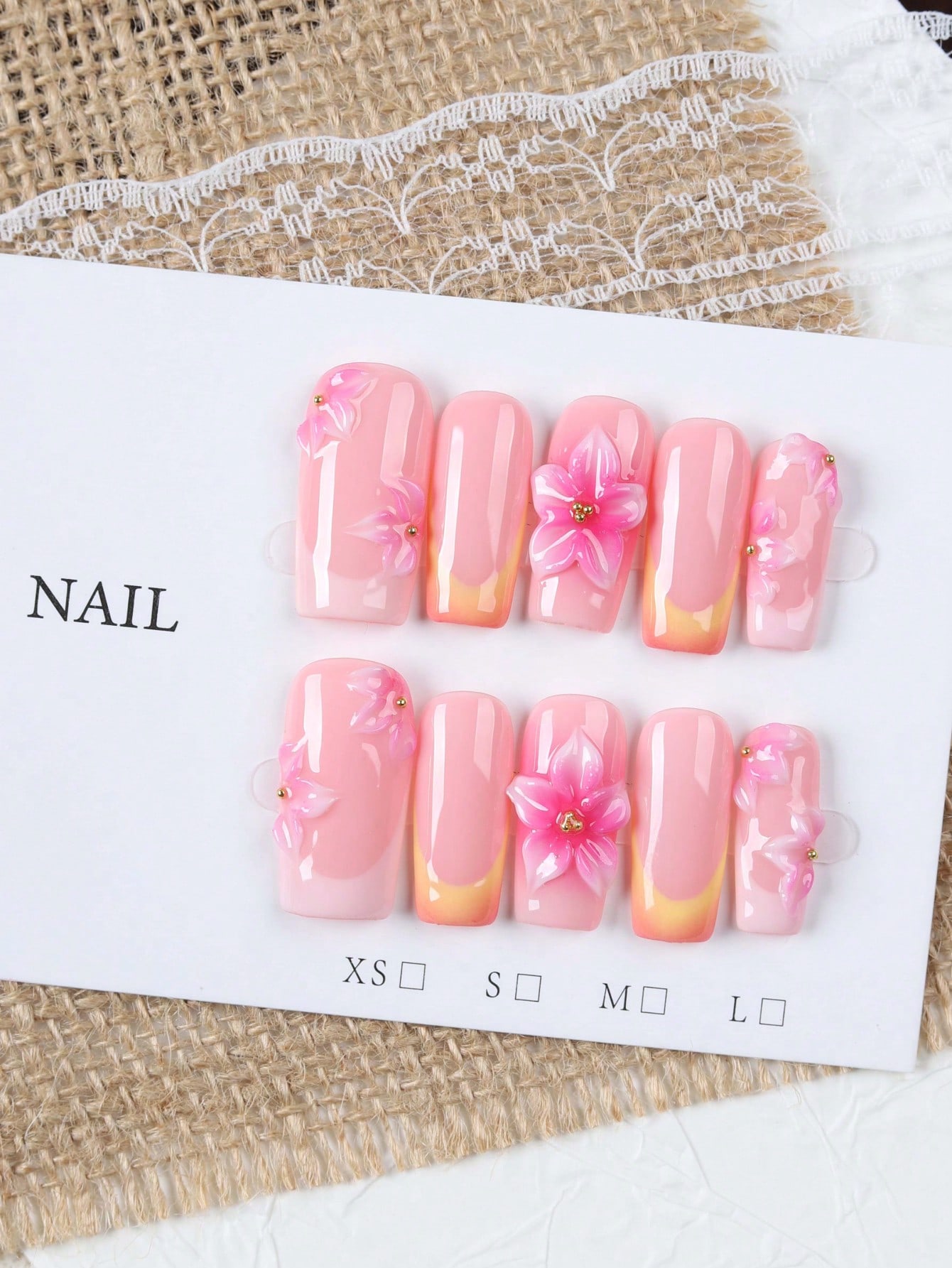 10 faux ongles à presser de st - Nail Art Orange avis et prix