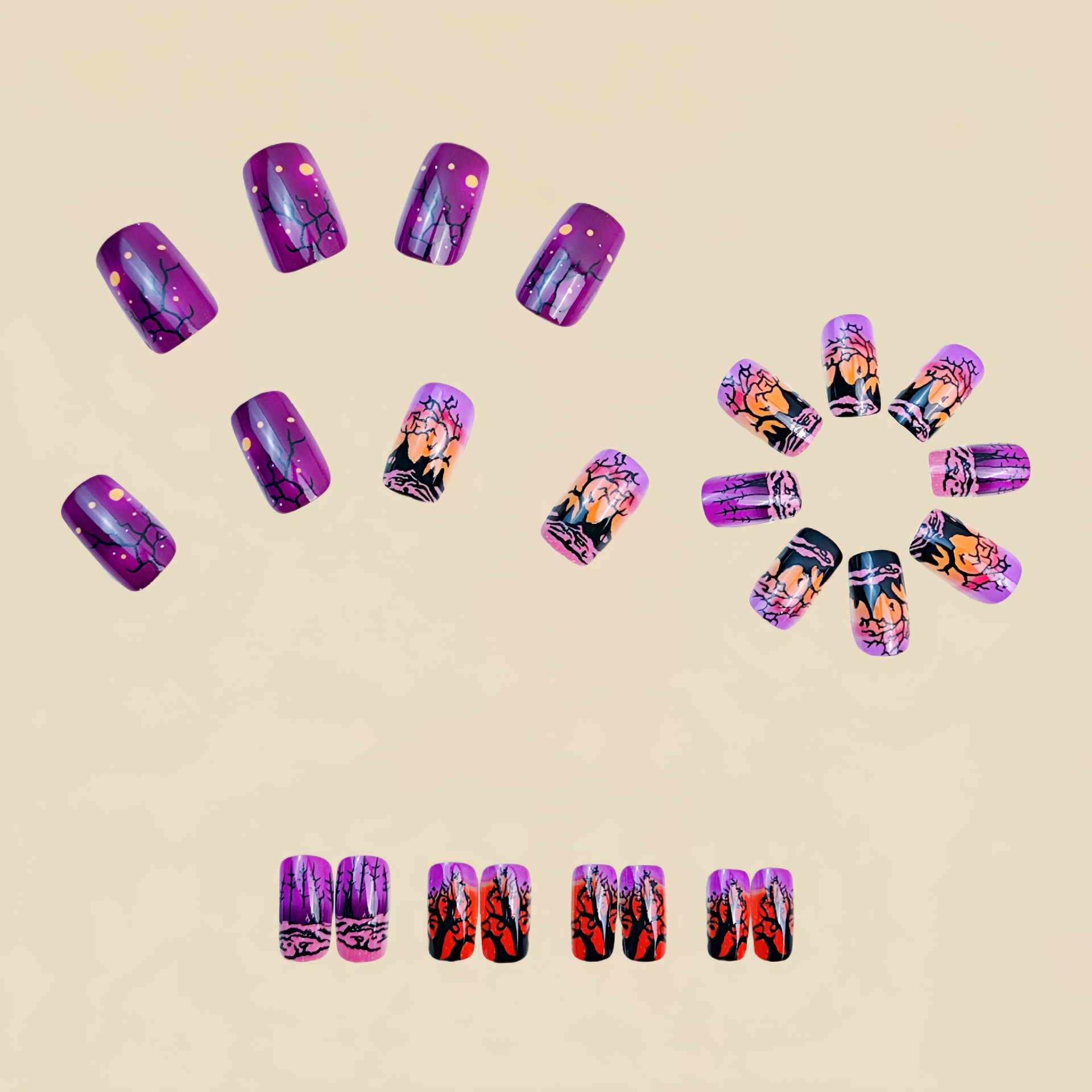 Faux ongles carrés de taille m - Nail Art Orange avis et prix