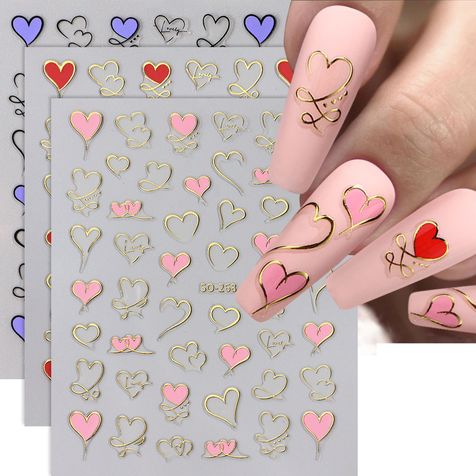 3 pièces Y2K or vague ligne co - Nail Art Valentines Day avis et prix