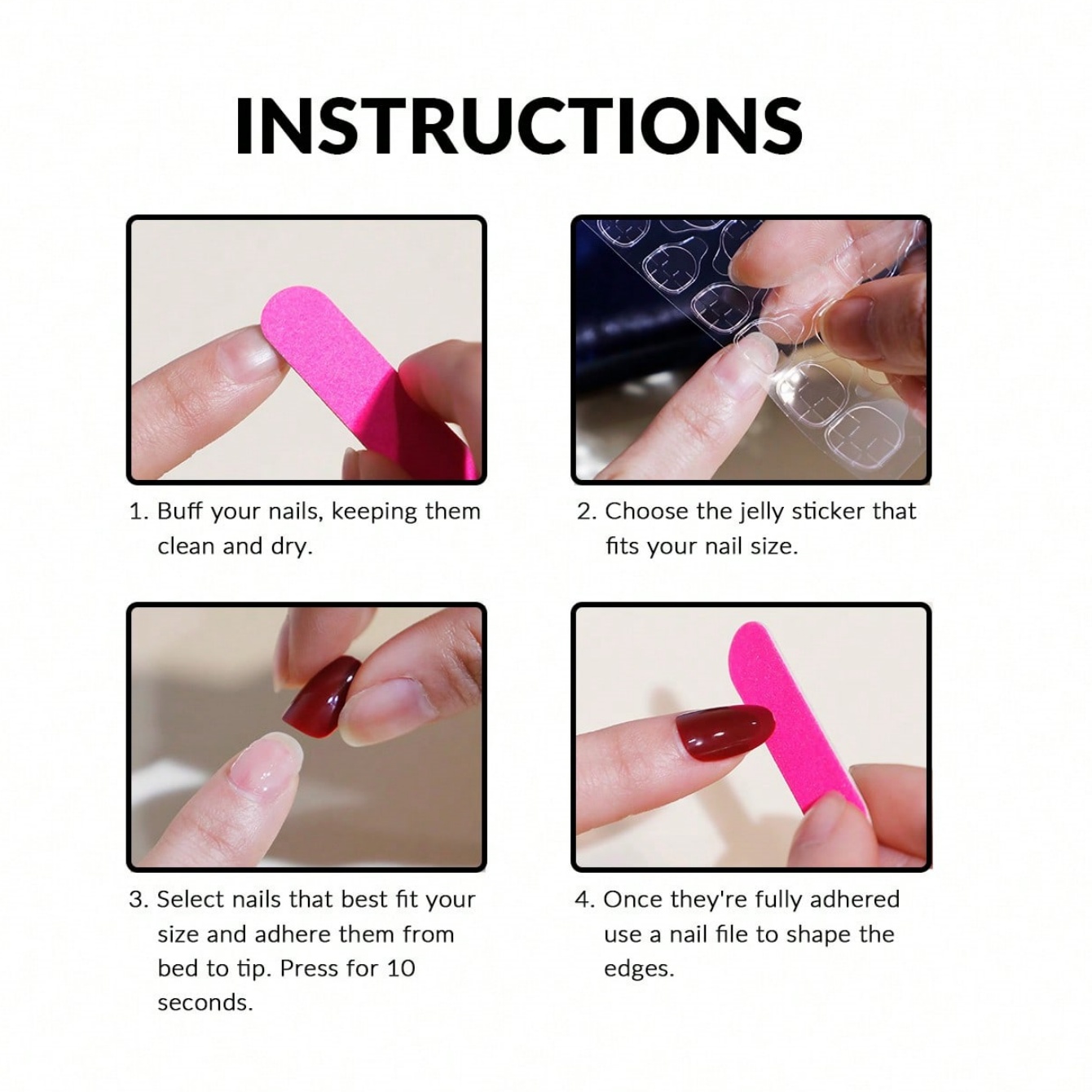 Faux ongles à presser Amande 1 - Nail Art Pink avis et prix