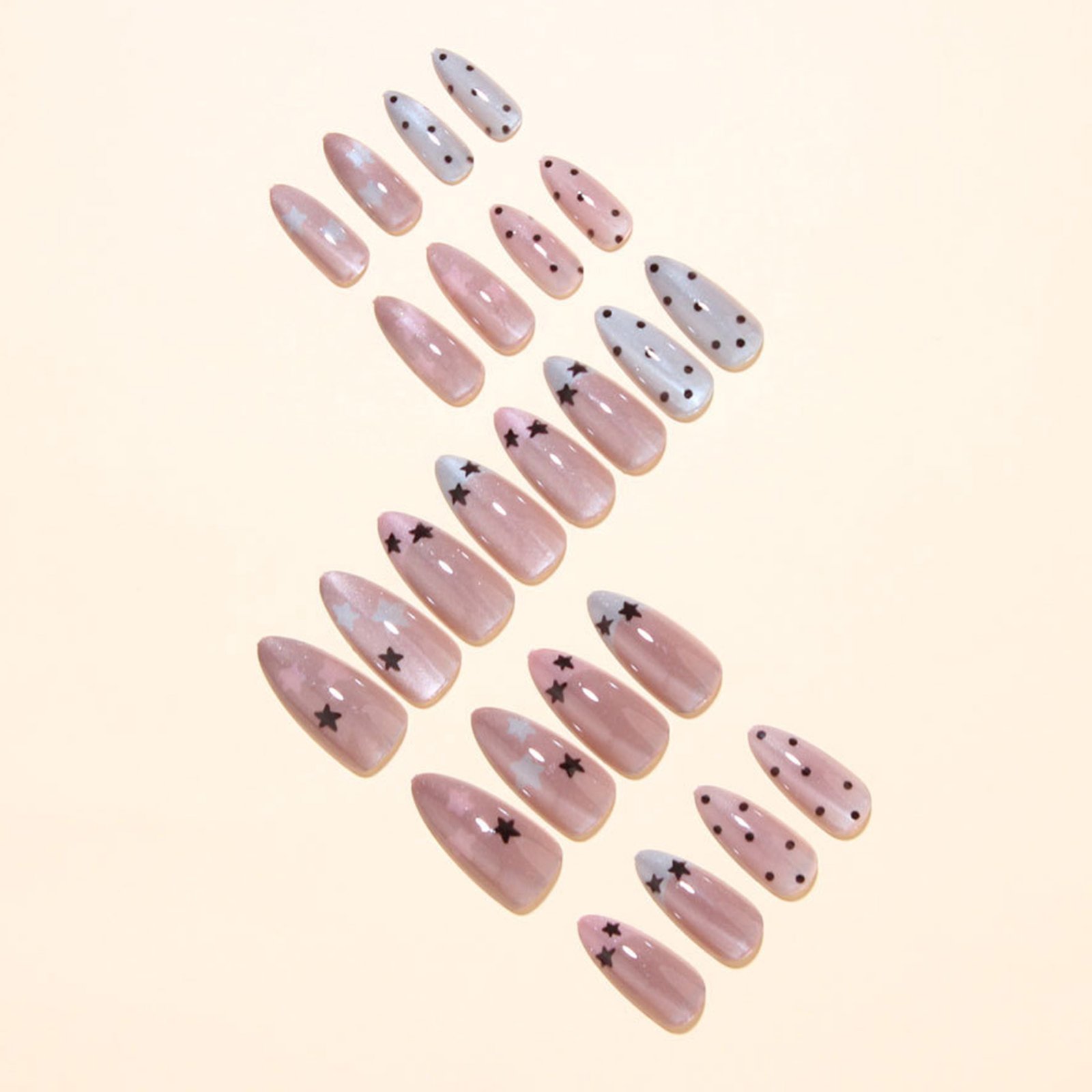 Faux ongles en amande rose nud - Nail Art Pink avis et prix