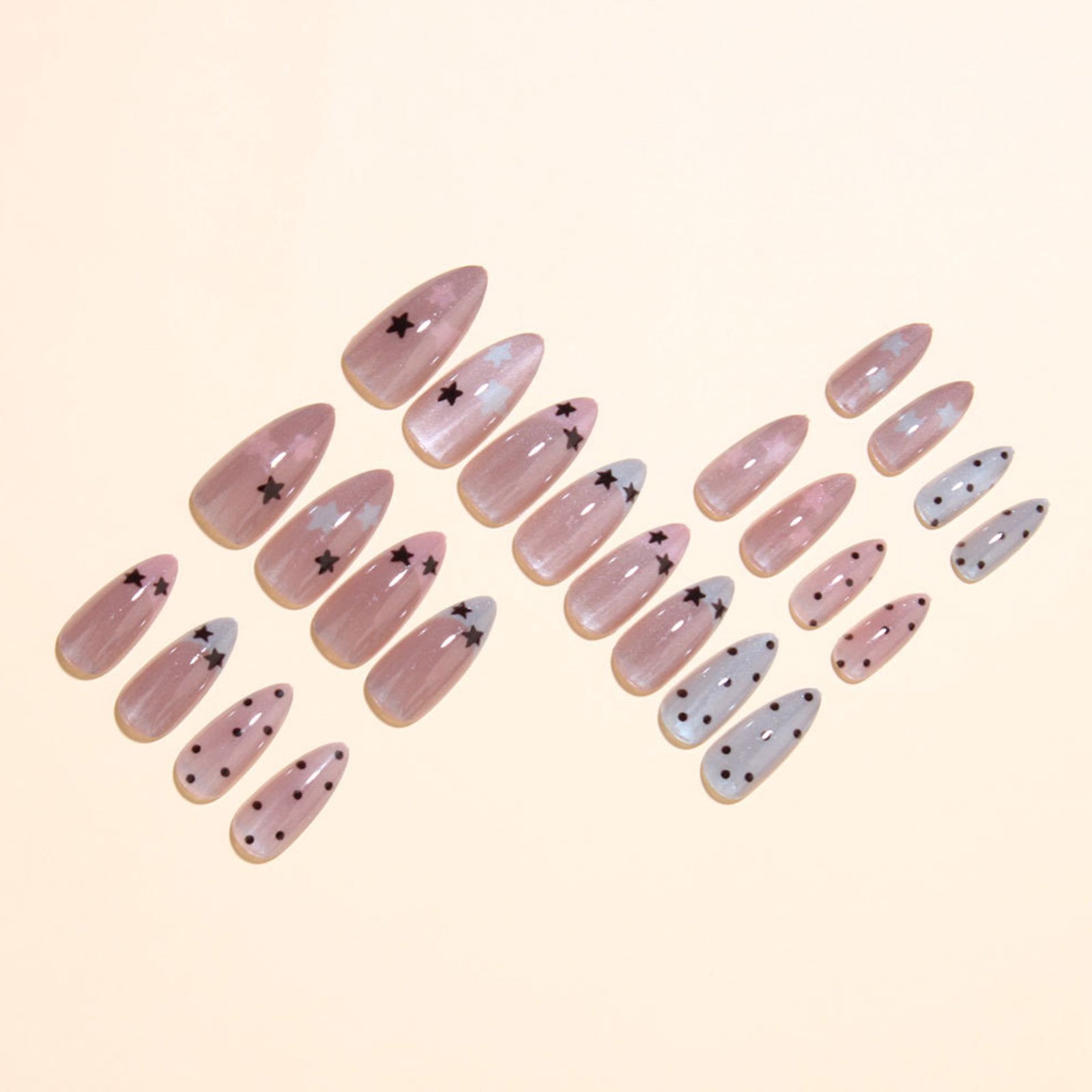 Faux ongles en amande rose nud - Nail Art Pink avis et prix